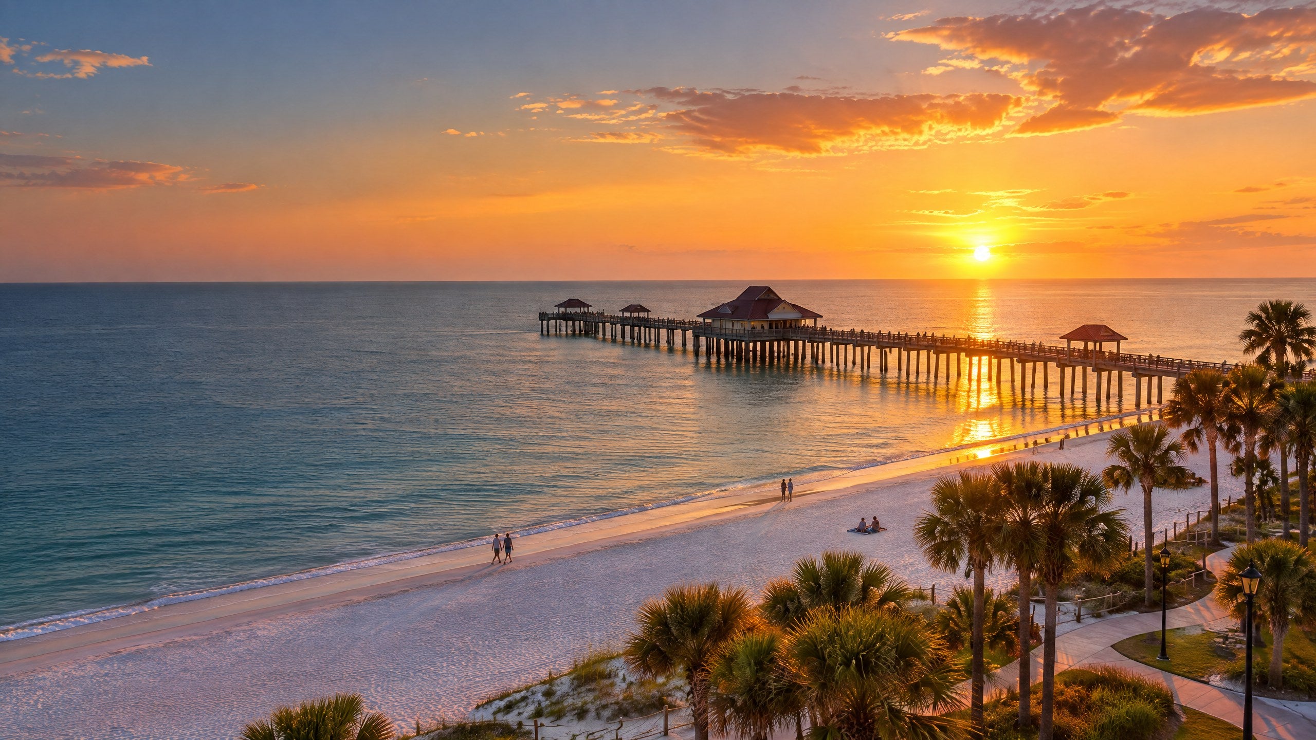 Pier 60 and Clearwater Beach at sunset